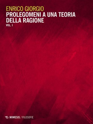 cover image of Prolegomeni a una teoria della ragione Volume 1